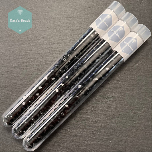 80pcs Tube 6mm Fire Polish Jet Black