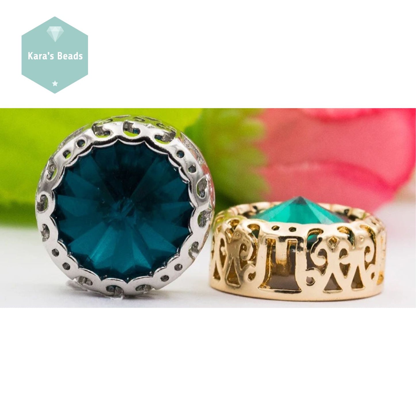 14mm Rivoli Cabochon Setting Gold 1 pc