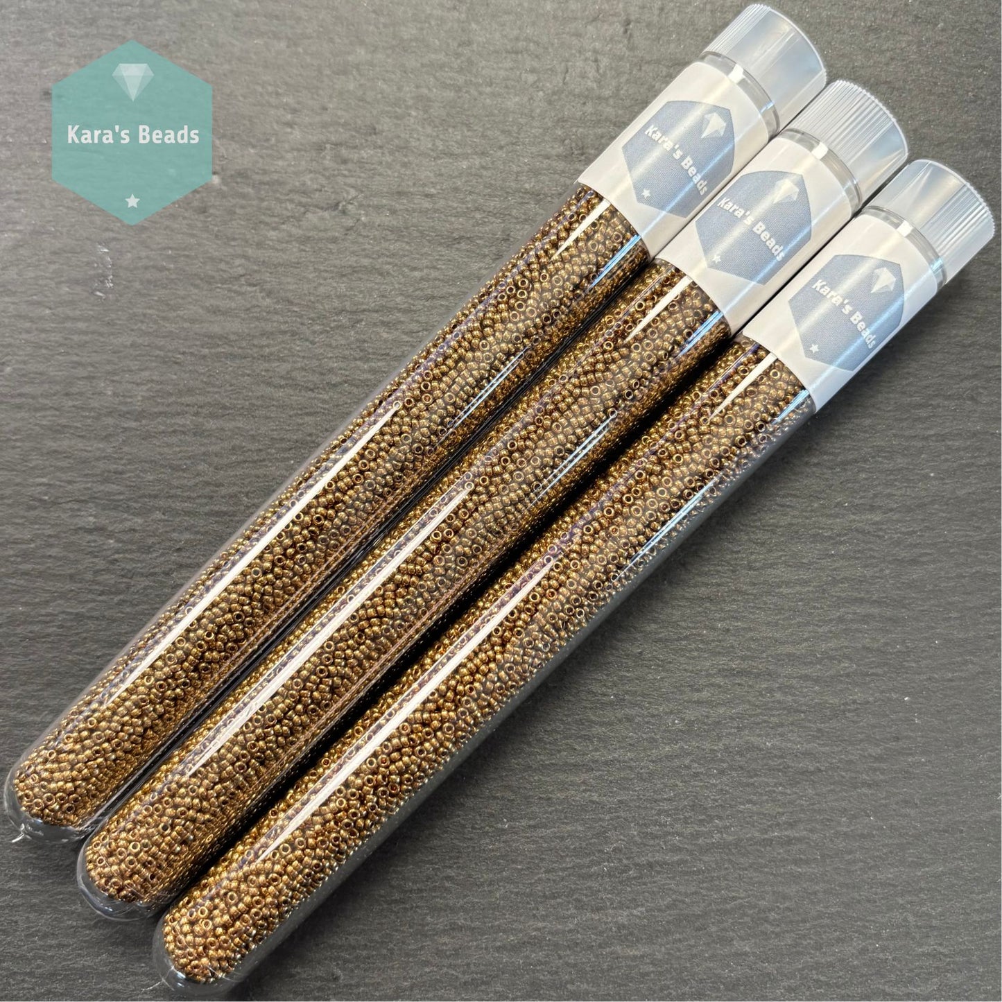 25g Tube 15/0 Miyuki Seed Beads RR15-0457L Metallic Light Bronze