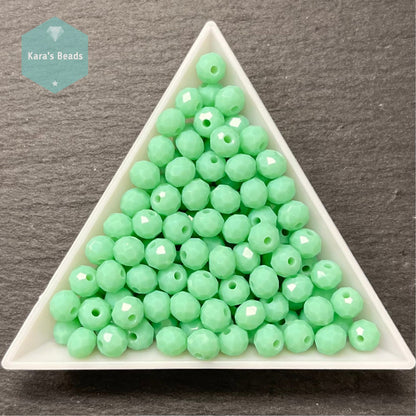 115pcs Tube 4x6 mm Rondelle Beads Opaque Mint