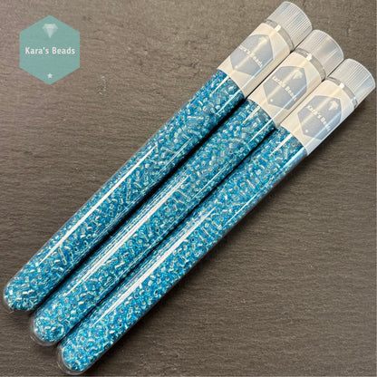 25g Tube 8/0 Miyuki Seed Beads RR8-0018 Silver Lined Aqua
