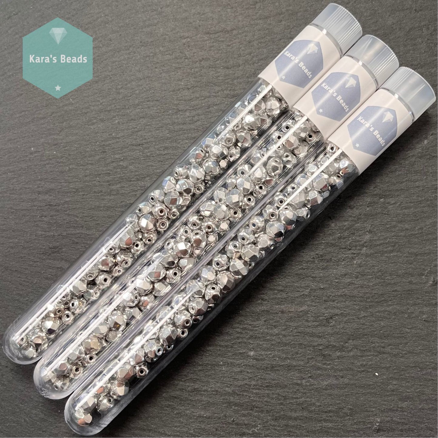 85pcs Tube 6mm Fire Polish Crystal Full Labrador