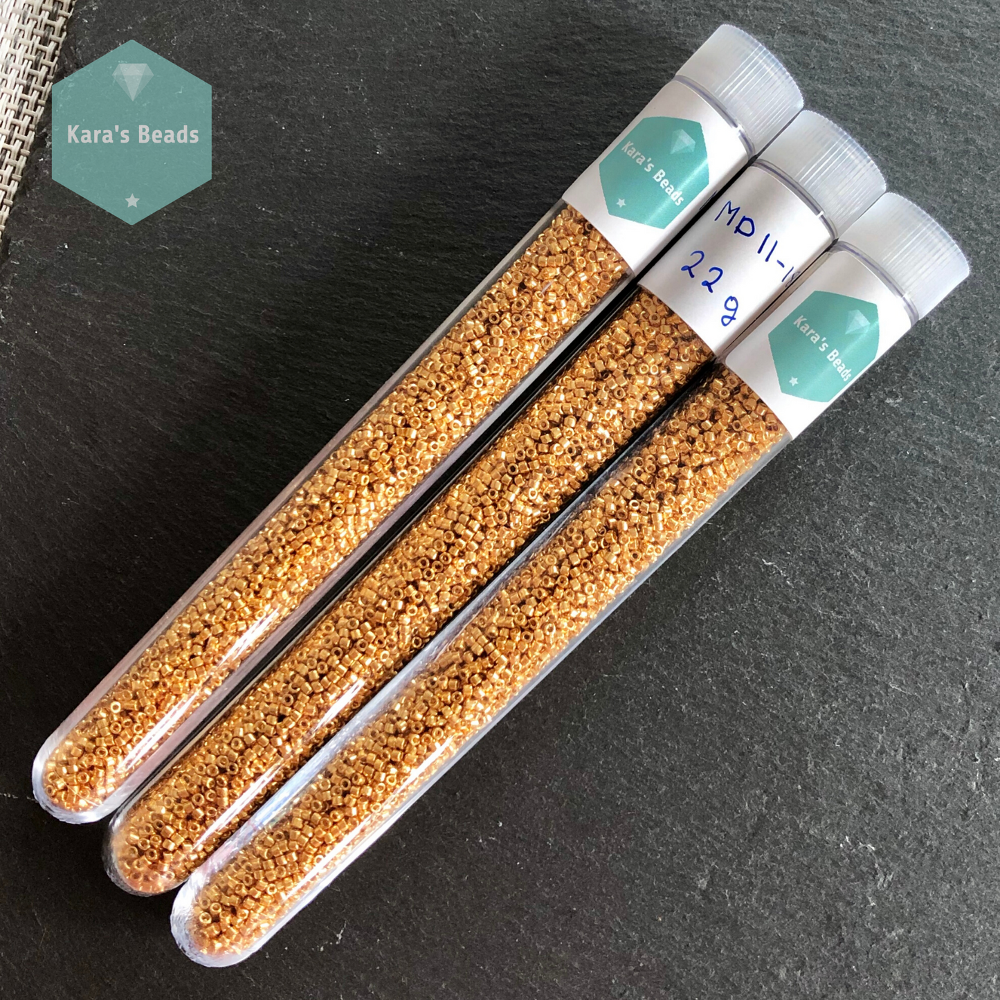 22g Tube 11/0 Miyuki Delica DB1833 Duracoat Galvanized Yellow Gold