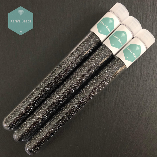 22g Tube 11/0 Miyuki Delica DB0001 Gunmetal