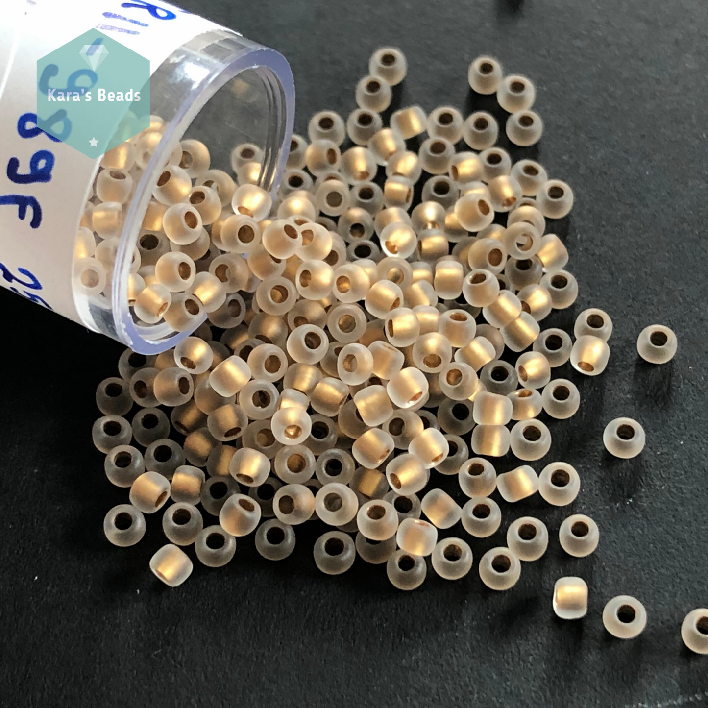 25g Tube 11/0 Toho TR11-989F Gold Lined Frosted Crystal