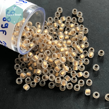 25g Tube 11/0 Toho TR11-989F Gold Lined Frosted Crystal