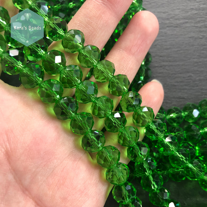 25pcs Strand 8x10 mm Rondelle Beads Olivine