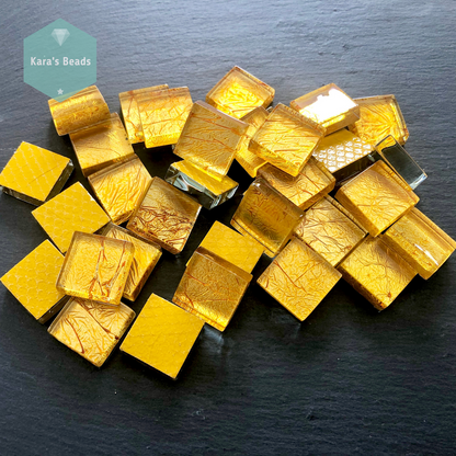 23x23 mm Tile Gold Foil Back 1 pc