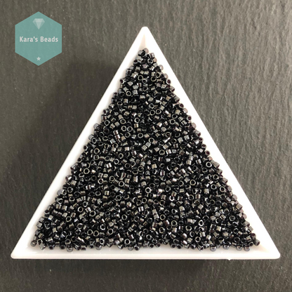 22g Tube 11/0 Miyuki Delica DB0001 Gunmetal