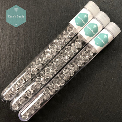 30pcs Tube 8mm Crystal Fire Polish Round Beads