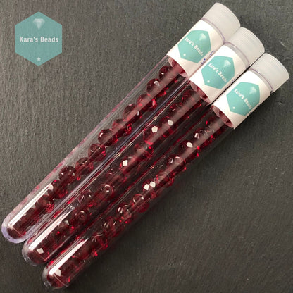 15pcs Tube 10mm Siam Ruby Fire Polish Round Beads