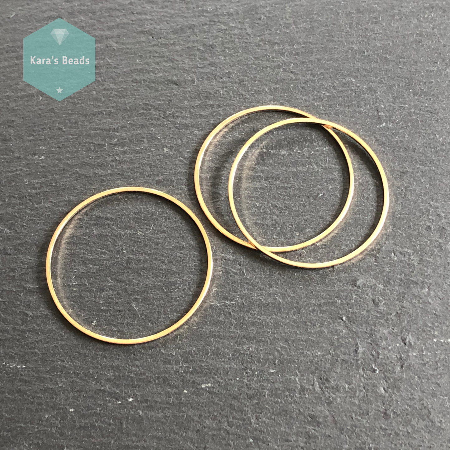 35mm Round Connector Light Gold 1 pc