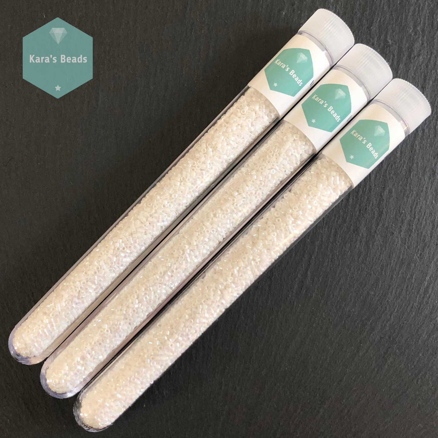 22g Tube 11/0 Miyuki Delica DB0202 White Pearl AB