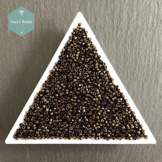 22g Tube 11/0 Miyuki Delica DB0007 Metallic Iris Brown