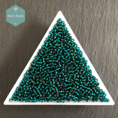 25g Tube 11/0 Toho TR11-27BD Silver Lined Teal