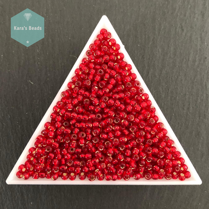 25g Tube 8/0 Toho TR8-25C Silver Lined Ruby