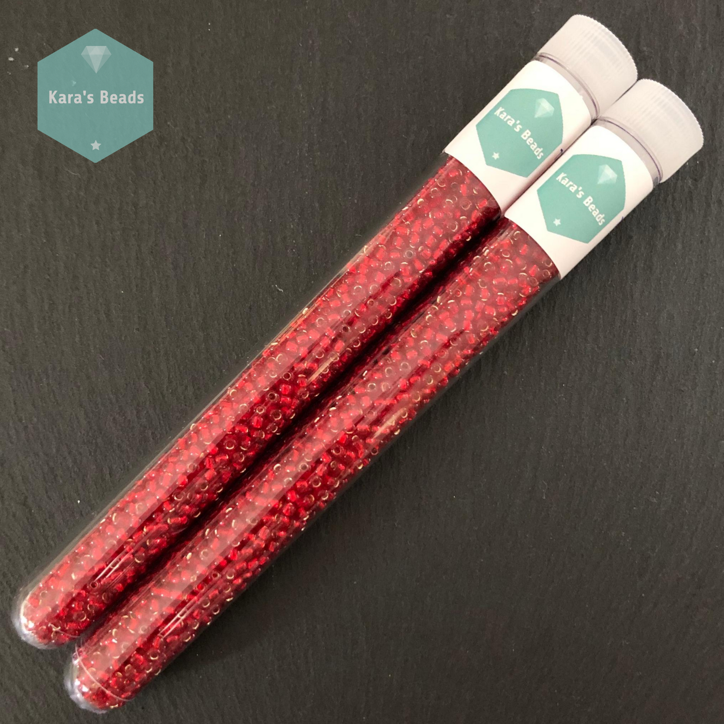 25g Tube 8/0 Toho TR8-25C Silver Lined Ruby