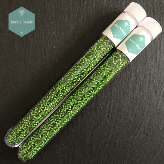 25g Tube 11/0 Toho TR11-27F Silver Lined Frosted Peridot