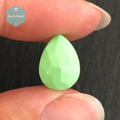 10x14 mm Drop Glass Cabochon Light Green 1 pc