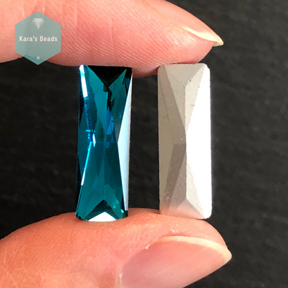 21x7 mm Princess Cut Chinese Glass Baguette Capri Blue 1 pc