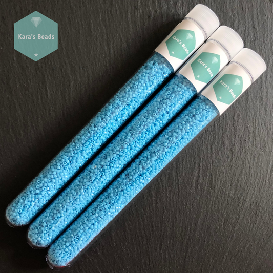 22g Tube 11/0 Miyuki Delica DB0725 Opaque Turquoise Blue
