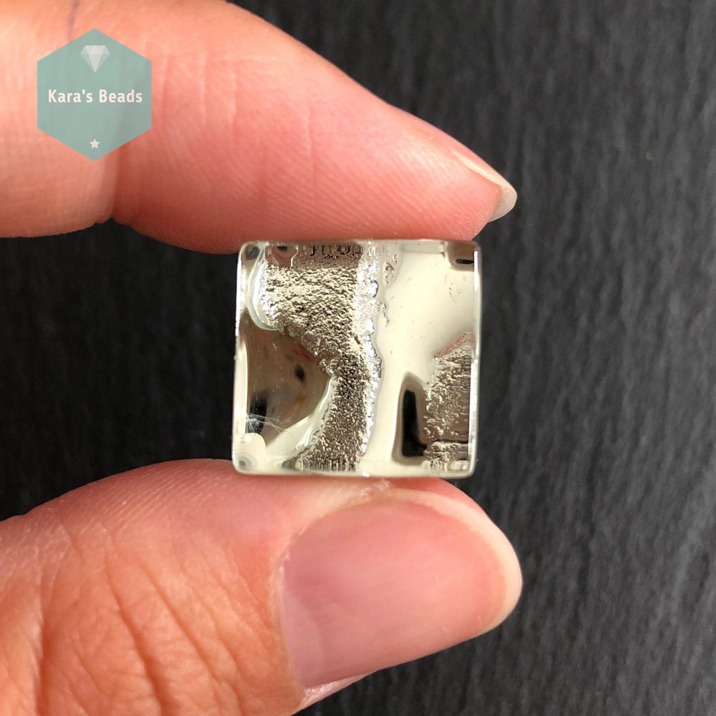 15x15 mm Tile Liquid Silver 1 pc