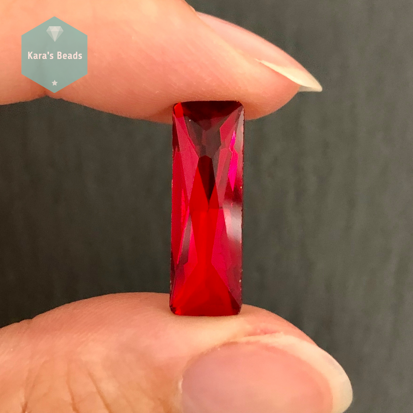 21x7 mm Princess Cut Baguette Siam Red 1 pc