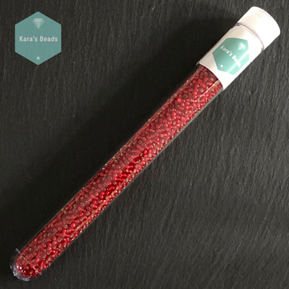 25g Tube 11/0 Toho TR11-25CF Silver Lined Frosted Ruby