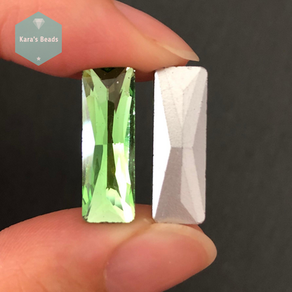 21x7 mm Princess Cut Chinese Glass Baguette Peridot 1 pc