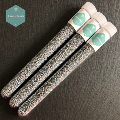 22g Tube 11/0 Miyuki Delica DB1793 White Lined AB Grey