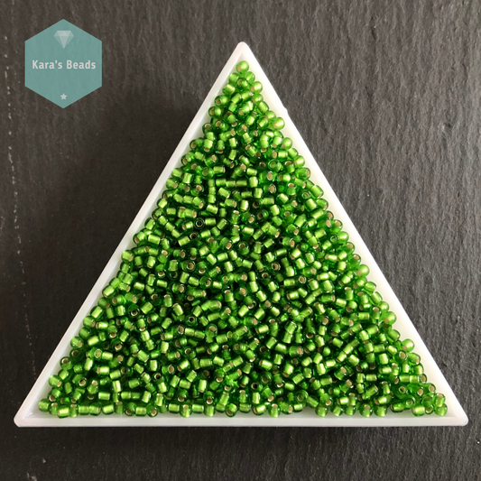 25g Tube 11/0 Toho TR11-27F Silver Lined Frosted Peridot