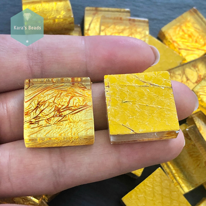 23x23 mm Tile Gold Foil Back 1 pc