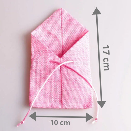 Envelope Shape Jute Gift Bag - Pink