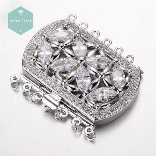 7 Strand Platinum Clasp 1 pc