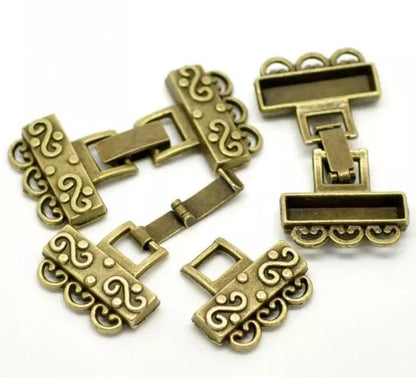 3 Strand Bronze Clasp 1 pc