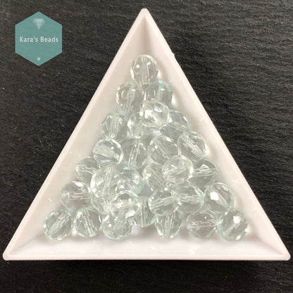 30pcs Tube 8mm Light Sapphire Fire Polish Round Beads