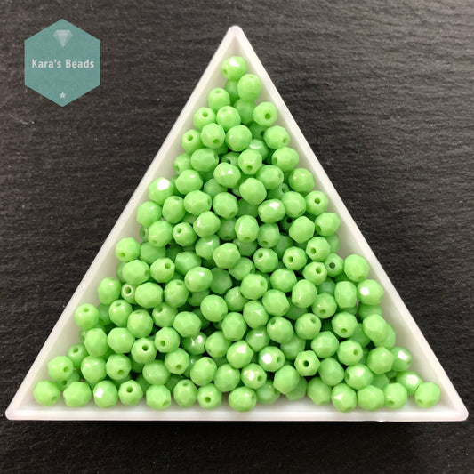 300pcs Tube 4mm Fire Polish Round Beads Opaque Olivine