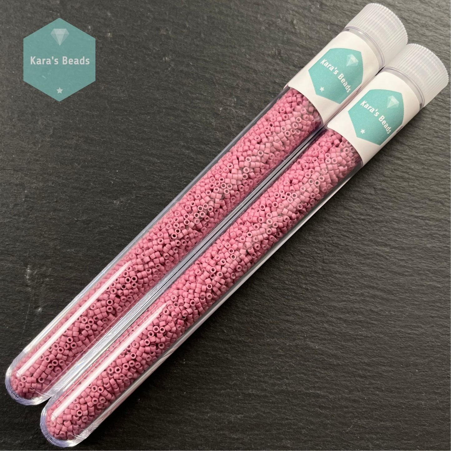 22g Tube 11/0 Miyuki Delica DB0800 Dyed Matte Opaque Rose