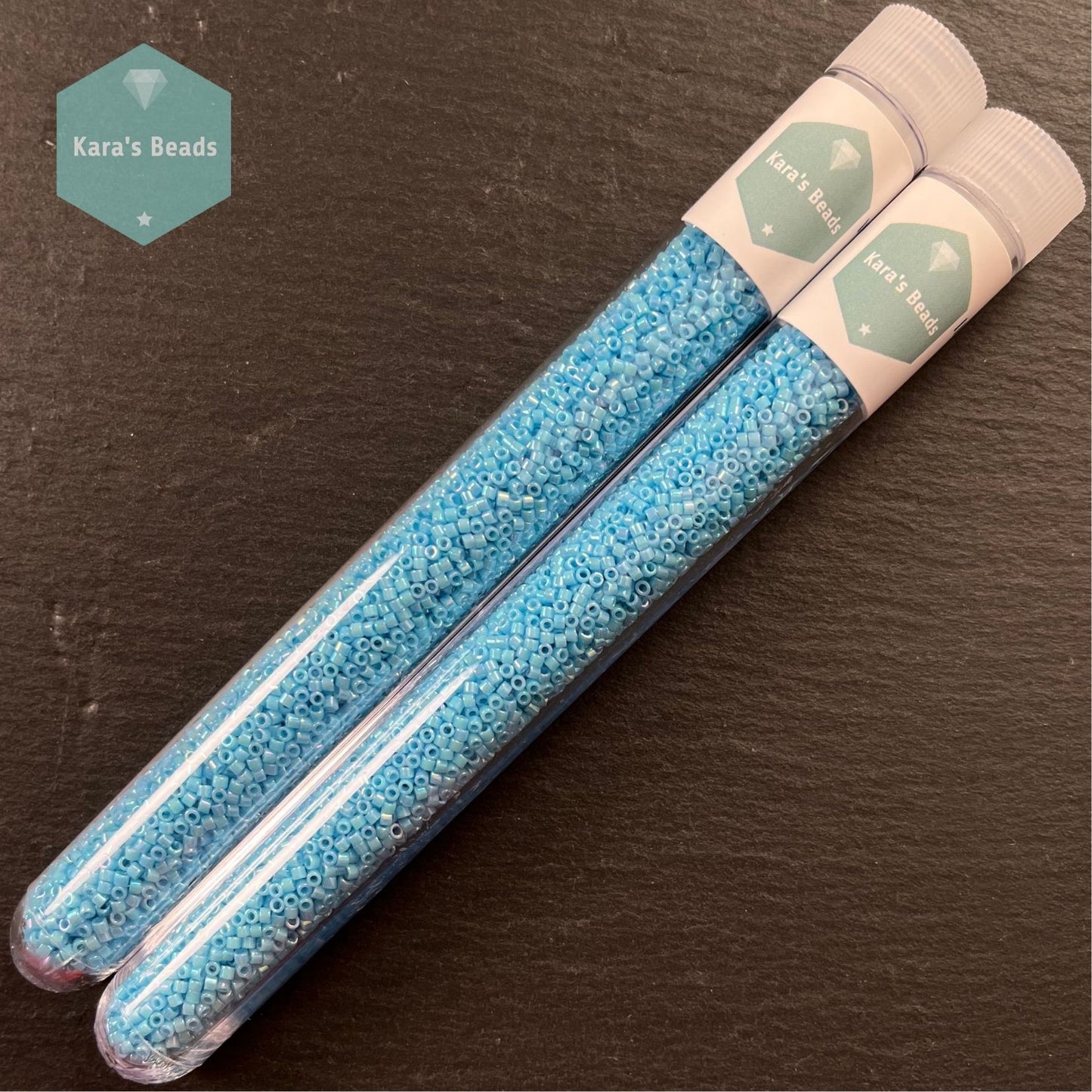 22g Tube 11/0 Miyuki Delica DB164 Opaque Light Blue AB