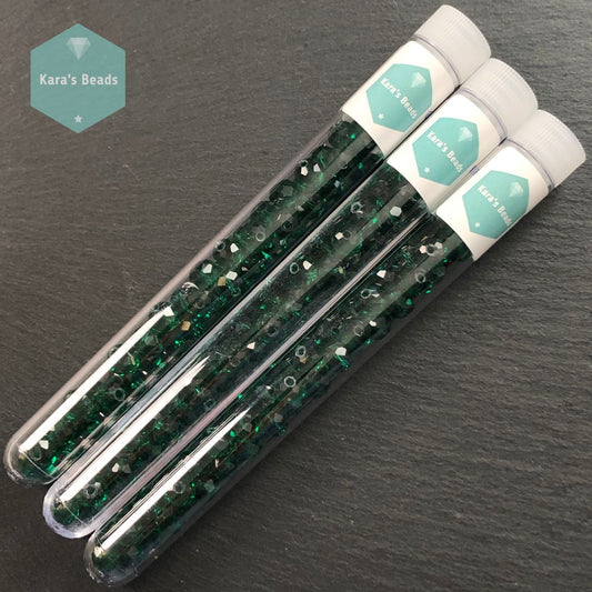 45pcs Tube 6x8mm Rondelle Beads Transparent Green