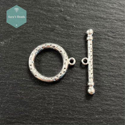 Silver Spotted Toggle Clasp 1 pc