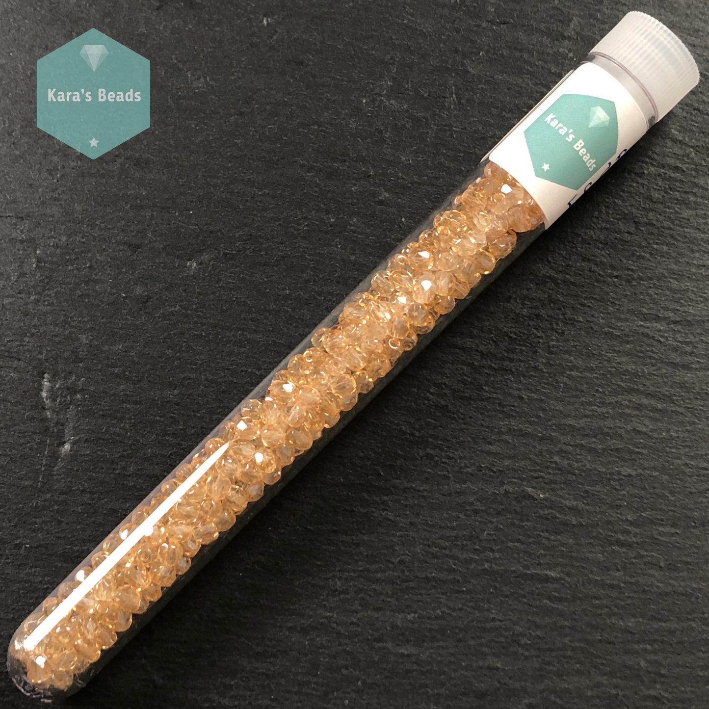 300pcs Tube 4mm Fire Polish 00030/14413 Transparent Champagne Luster