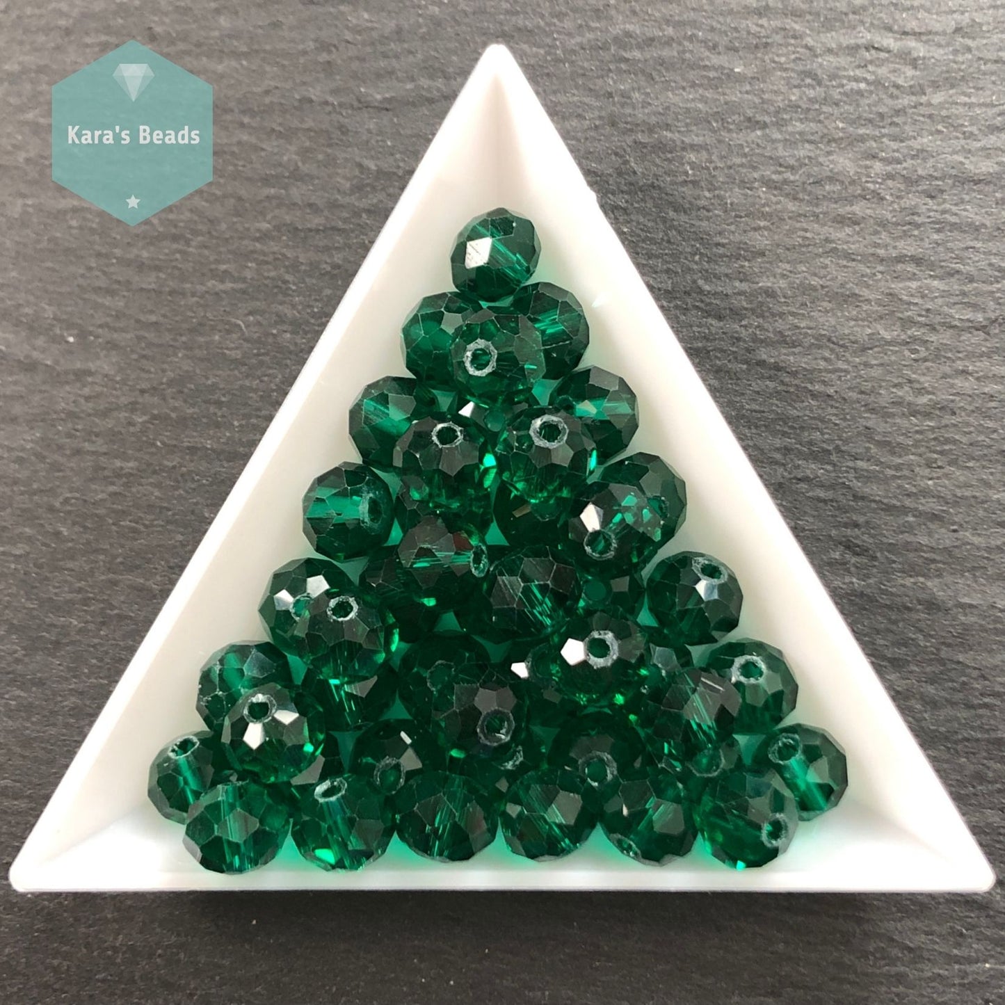 45pcs Tube 6x8mm Rondelle Beads Transparent Green