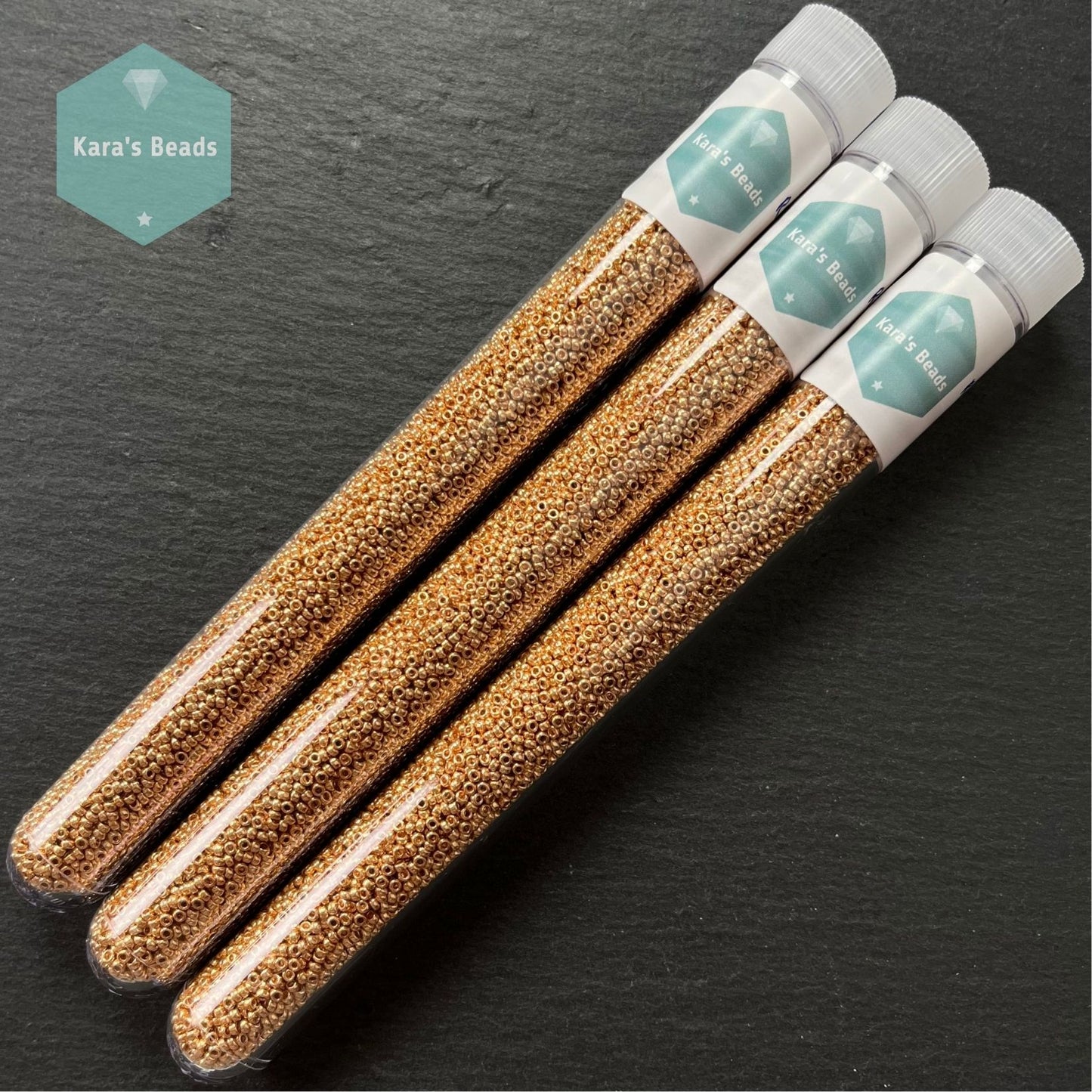 25g Tube 15/0 Miyuki Seed Beads RR15-1053 Galvanized Yellow Gold