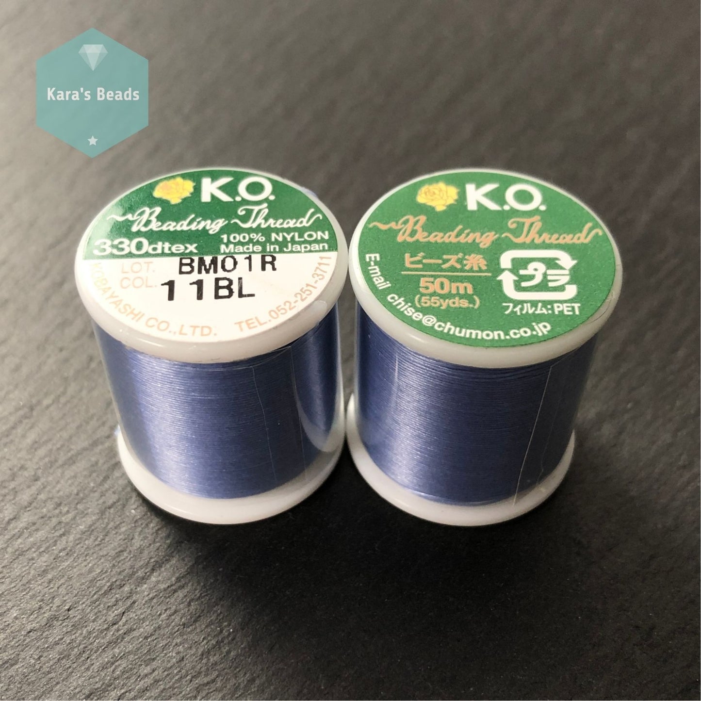 KO Beading Thread 50 m - Col. 11 Light Blue