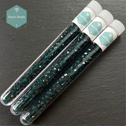 120pcs Tube 4x6 mm Transparent Teal Rondelle Beads
