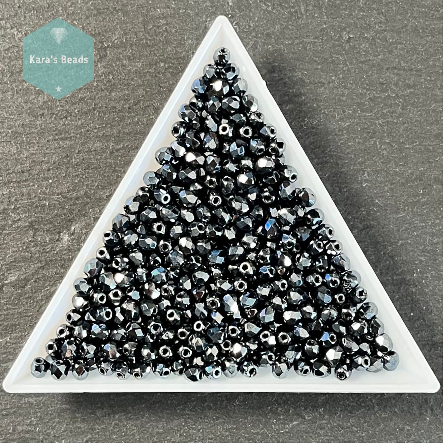 700pcs Tube 3mm Fire Polish 23980 Jet Hematite