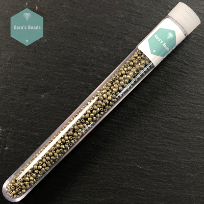 1200pcs Tube 2mm Fire Polish 04B08 Saturated Metallic Golden Lime