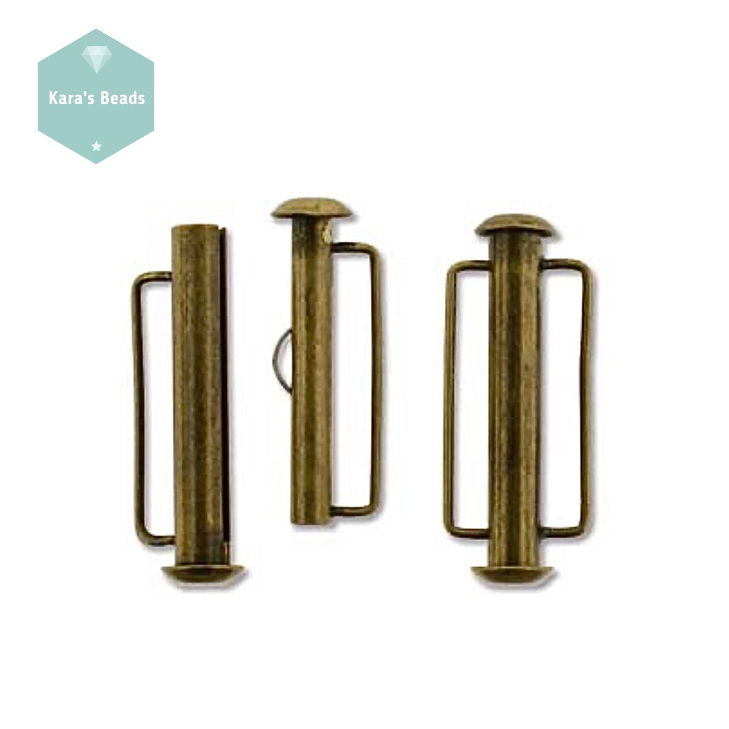 26.5mm Beadsmith Bar Slider Clasp Bronze 1 pc