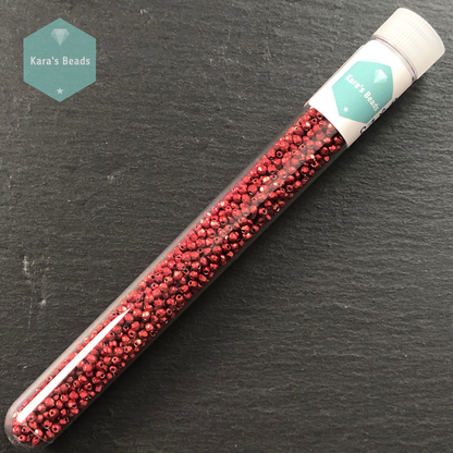 1200pcs Tube 2mm Fire Polish Saturated Metallic Cranberry